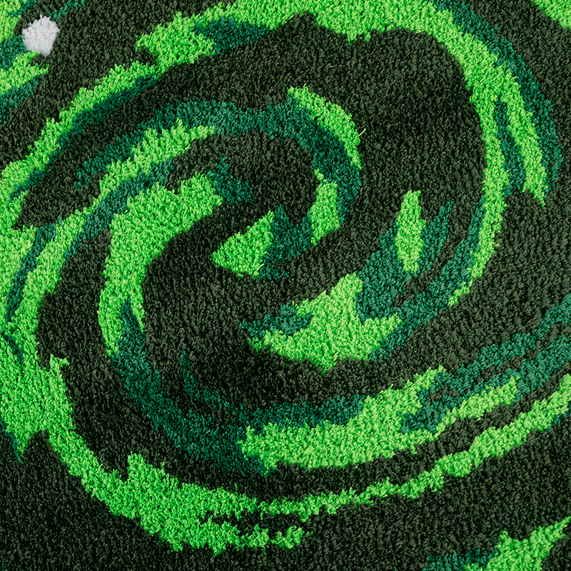 Feblilac Green Swirl Tufted Bath Mat - view 4