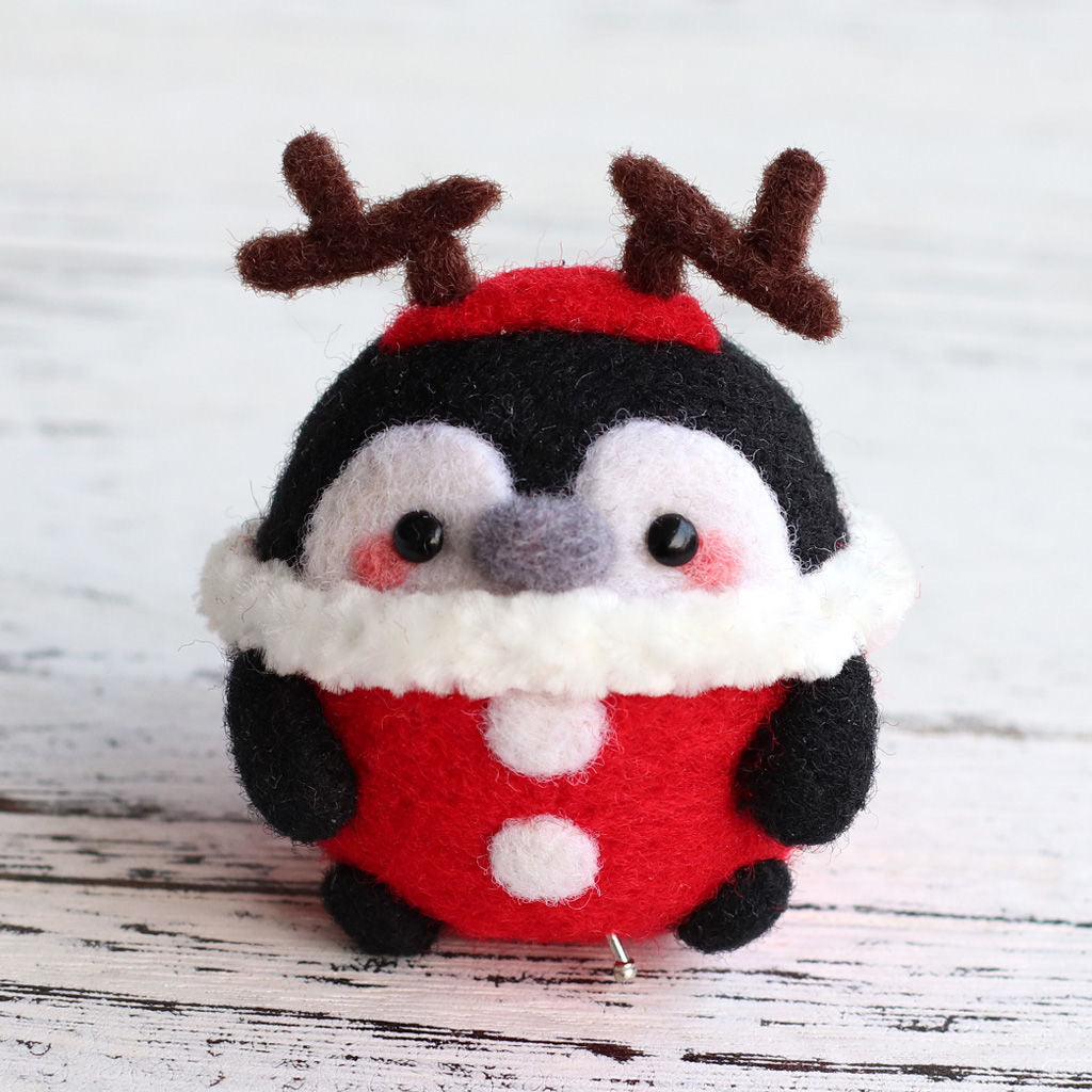 Cute Christmas Needle Felting Kit, Animal Felting Kit, Wool Felting Kit with Tools, Holiday Decor