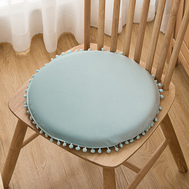 Feblilac Solid and Small Pompom Plush Memory Foam Cushion - view 4