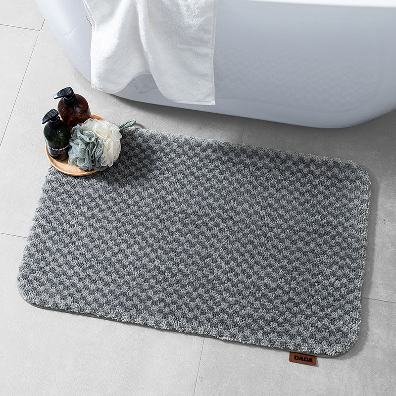Feblilac 3D effected Checkerboard Tufted Bath Mat - view 3