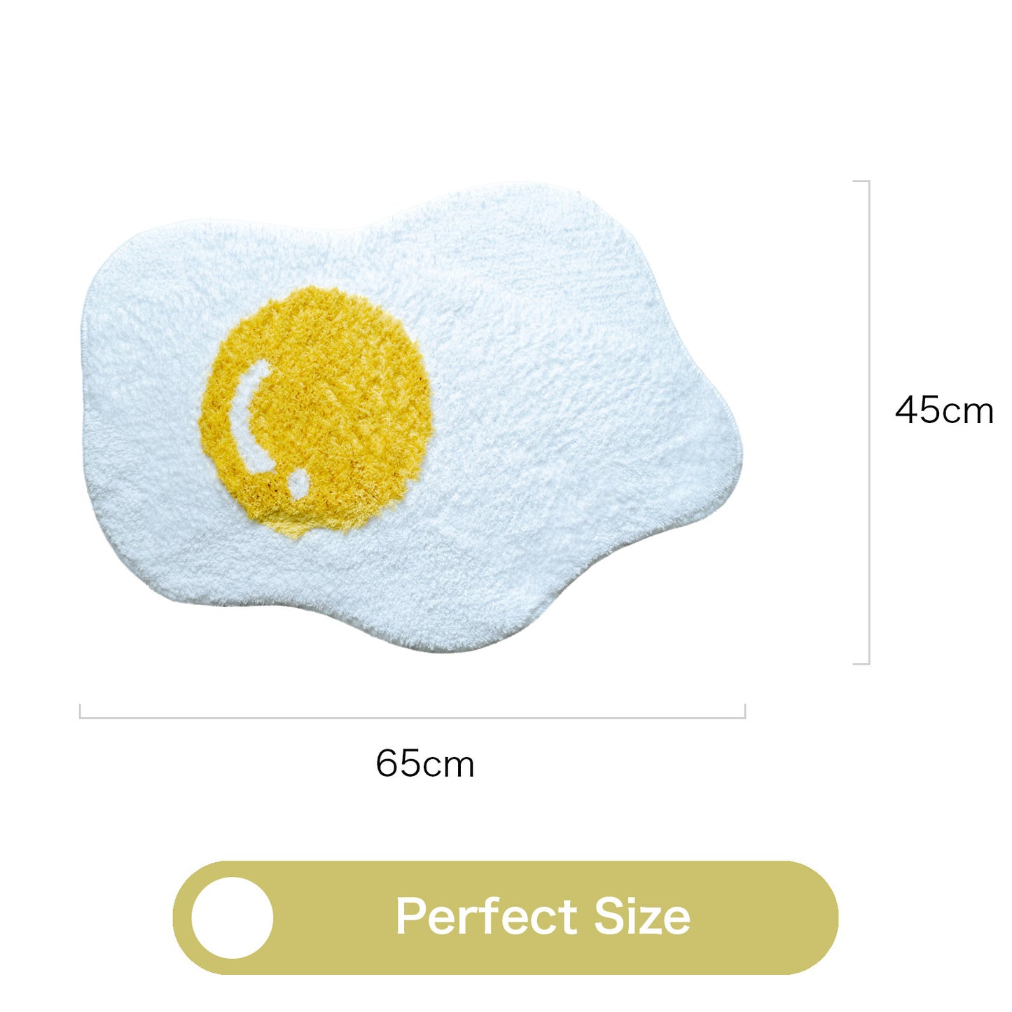 Feblilac Irregular Poached Egg Tufted Bath Mat