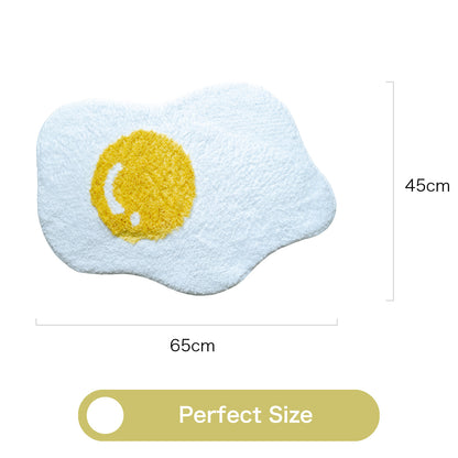 Feblilac Irregular Poached Egg Tufted Bath Mat