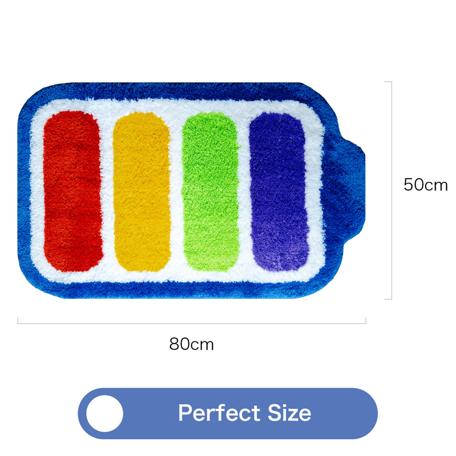 Feblilac Rainbow Battery Tufted Bath Mat - view 3