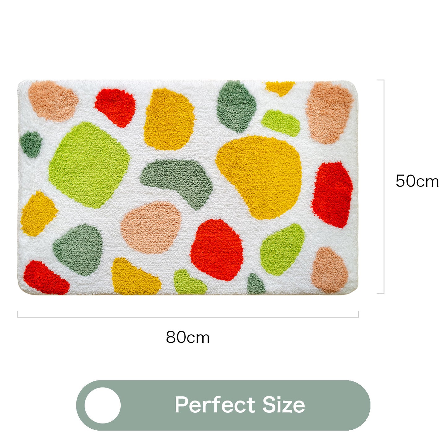 Feblilac Colorful Stones Tufted Bath Mat