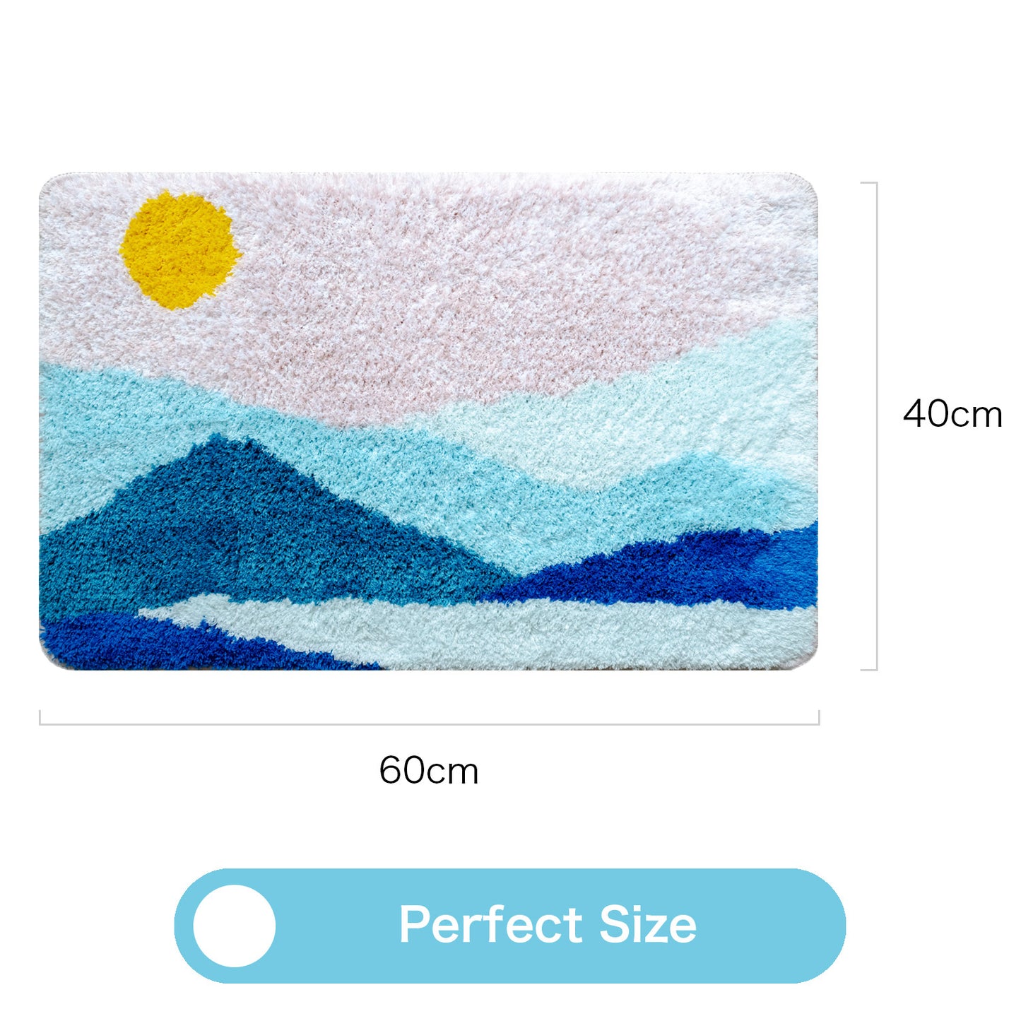 Feblilac Purple Mountain and Sunset Bath Mat