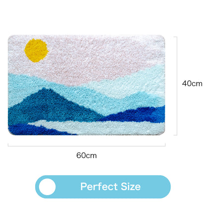 Feblilac Purple Mountain and Sunset Bath Mat