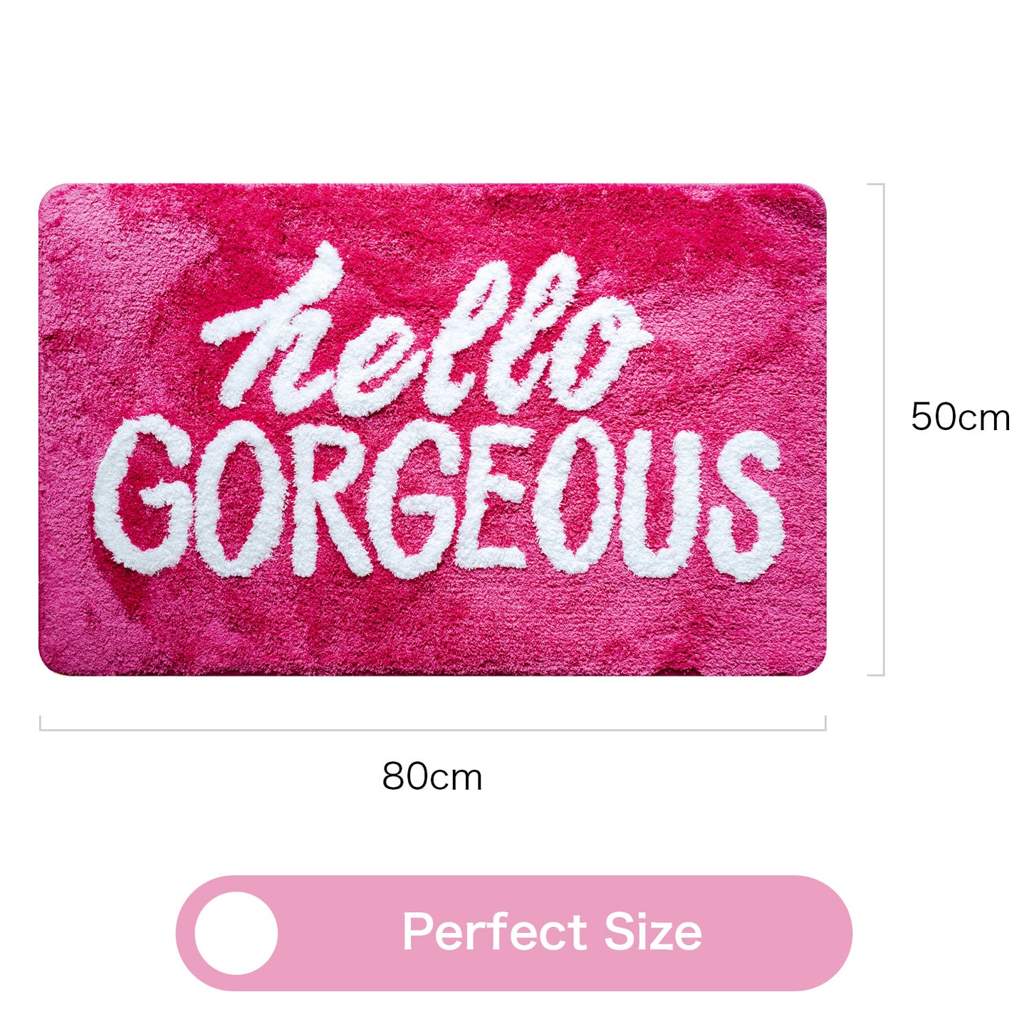 Feblilac Pink Hello Gorgeous Tufted Bath Mat