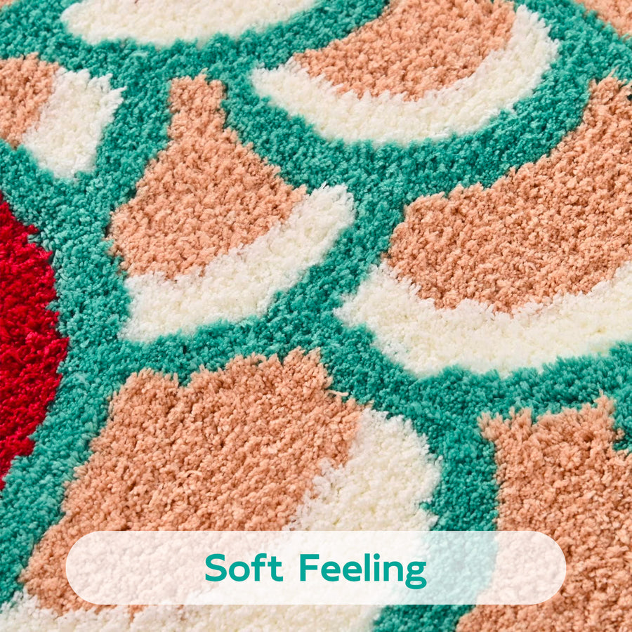 Feblilac Cute Light Orange and Green Koi Fish Bath Mat - view 3