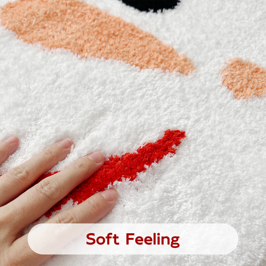 Christmas Snow Man Round Rug, Holiday Winter Bathroom Snowman Mat, 60cm / 23" - view 4