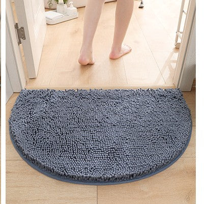 Feblilac Semi-Circular Solid Chenille Non-Slip Microfiber Shag Bathroom Rug Mat - view 4