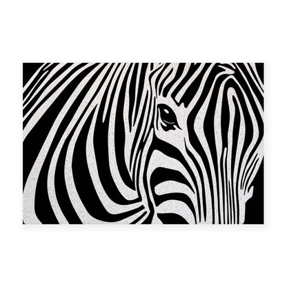 Feblilac Zebra Black And White PVC Coil Door Mat