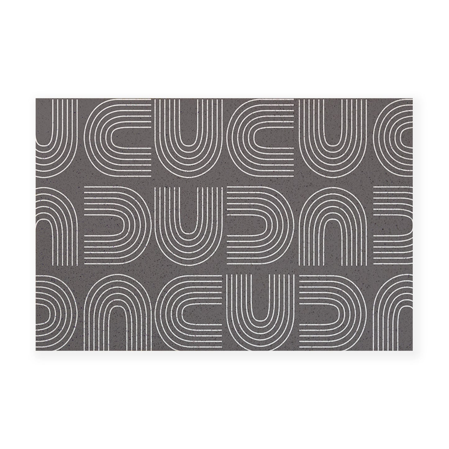 Feblilac Grey U Shaped Pattern PVC Coil Door Mat