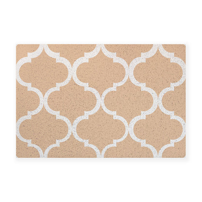 Feblilac Solid Moroccan Pattern PVC Coil Door Mat