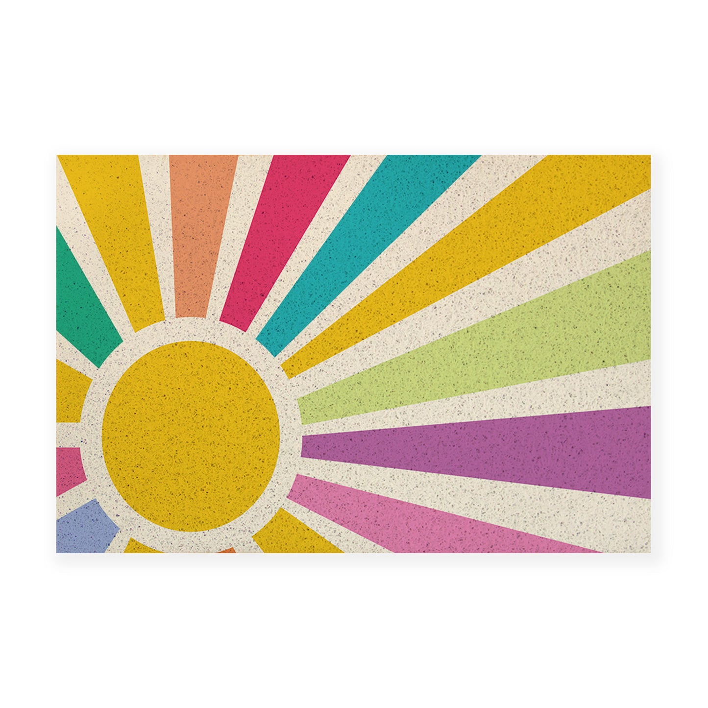 Feblilac Rainbow Sun Rays PVC Coil Door Mat