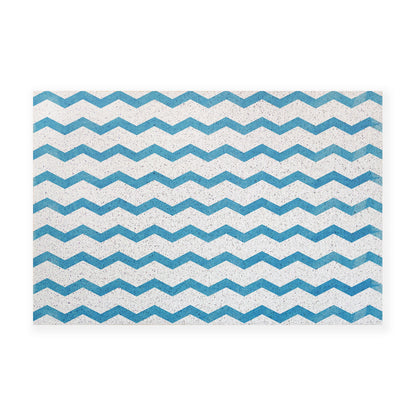 Feblilac Blue Gradient Watercolor Pattern PVC Coil Door Mat