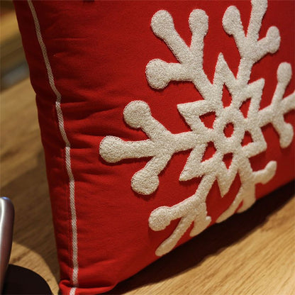 Christmas Snowman Pillow Cushion, Red Holiday Gift Home Decor