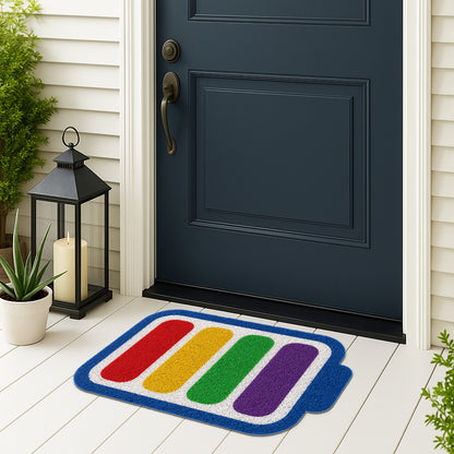 Feblilac Rainbow Battery PVC Coil Door Mat - Scene 2