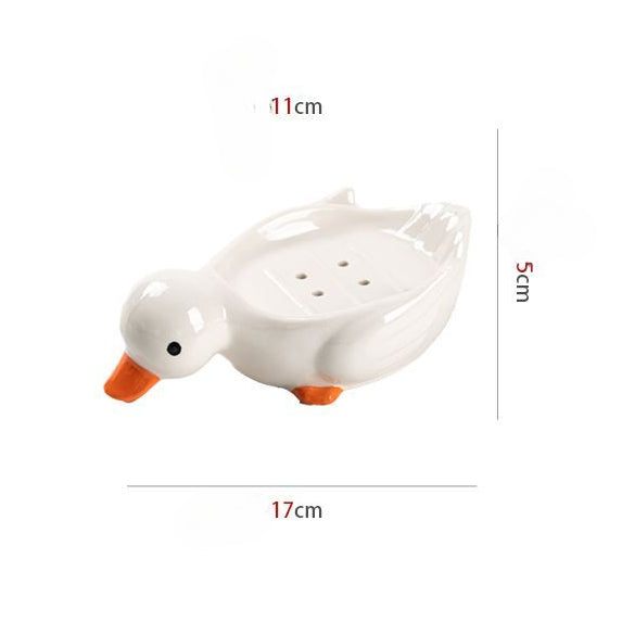 Feblilac Duck Soap Box Household Drain Does Not Accumulate Water Creative Soap Box Bathroom Washstand Soap Box Rack Drain