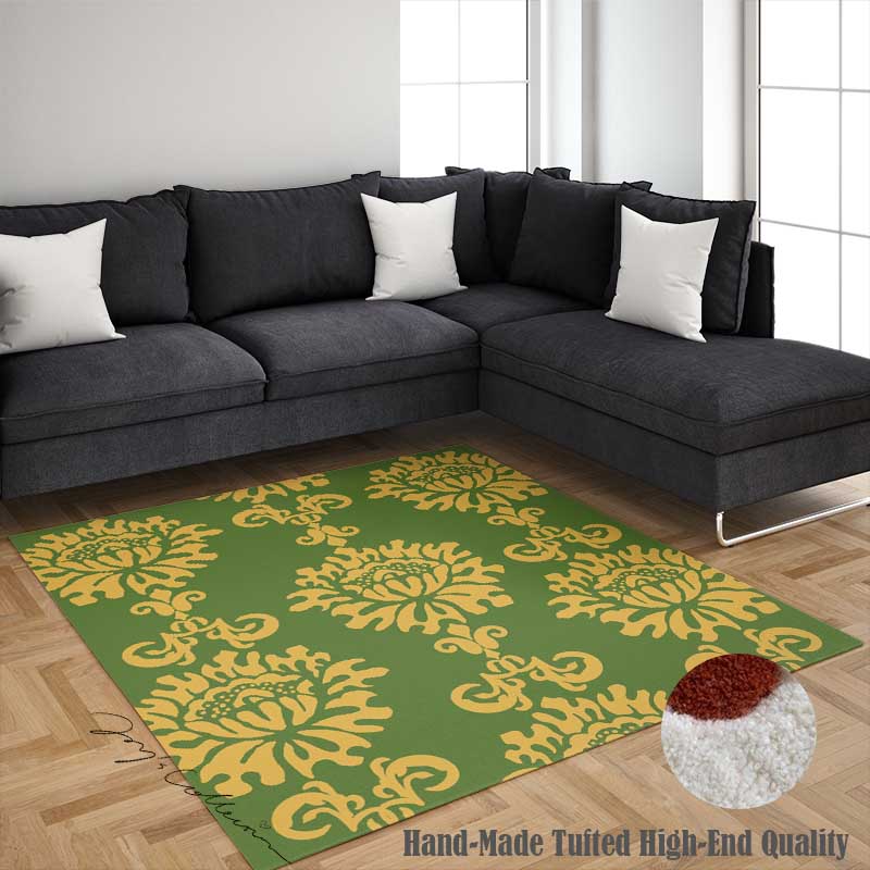 Feblilac Baroque Style One Big Flower Handmade Tufted Acrylic Livingroom Carpet Area Rug