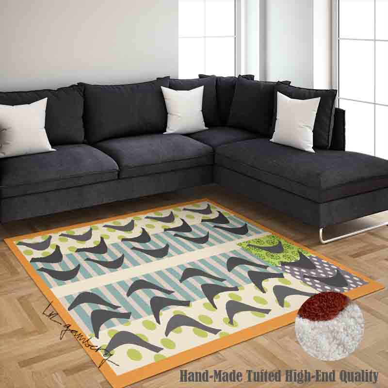 Feblilac Bird Reflections Handmade Tufted Acrylic Livingroom Carpet Area Rug by Liz Gamberg Studio from US