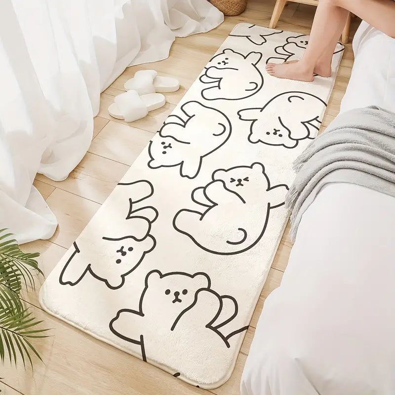 Feblilac Cute Bear Bedroom Rug Long Runner