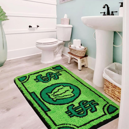Cartoon Dollar Rug, Fun and Unique Mat for Bathroom, Throw Rug for Kids