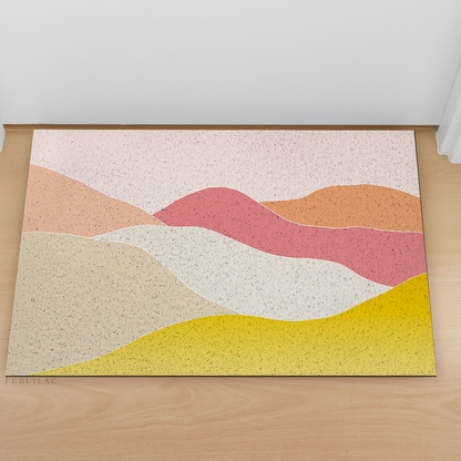 Feblilac Pink Mountain Sunrise PVC Coil Door Mat