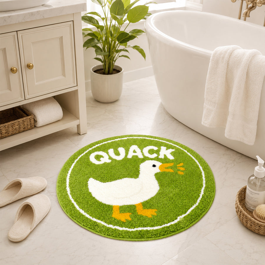 Feblilac Cute Quack Duck Round Tufted Bath Mat - view 3