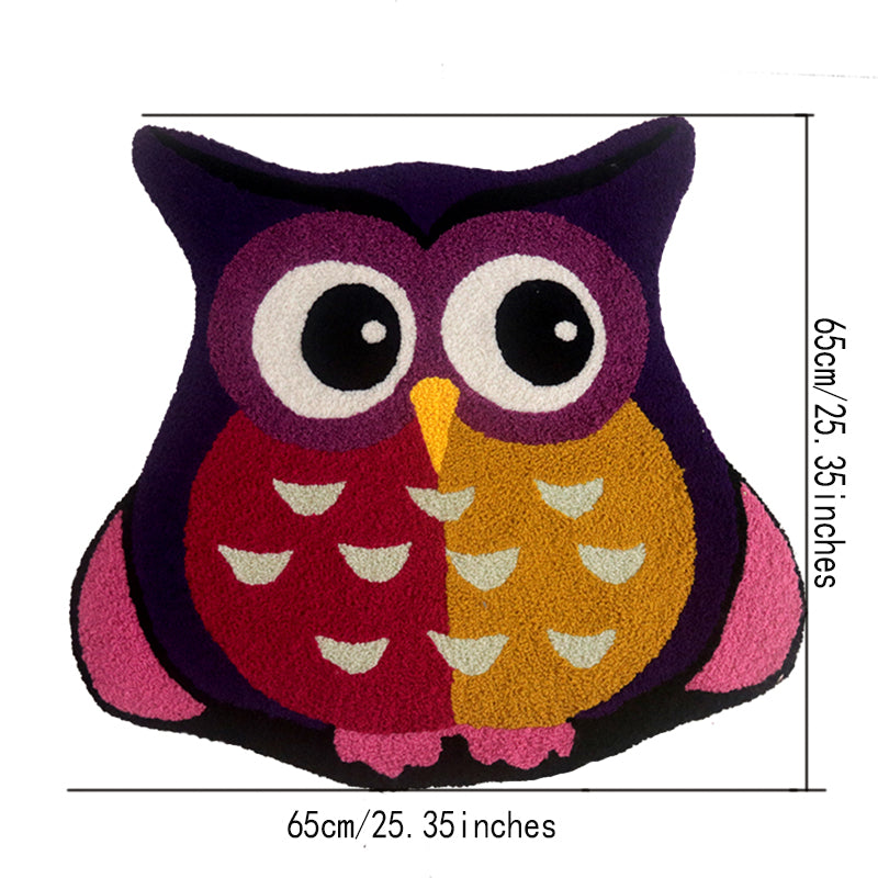 Feblilac Animal Owl Tufted Bath Mat