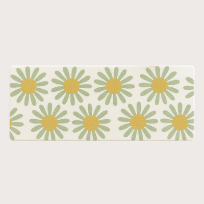 Feblilac Daisy Floral Bath Mat – Soft Non-Slip Absorbent Rug for Bathroom & Entryway