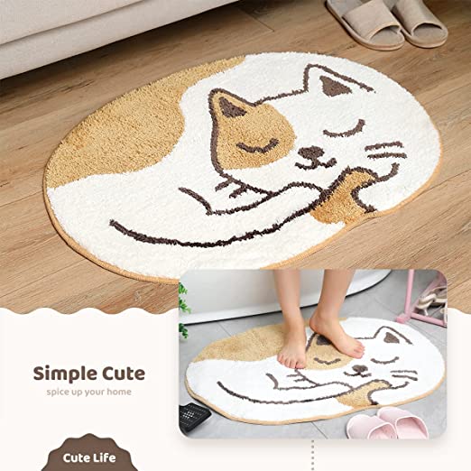 Feblilac Sleep Cat Animals Tufted Bath Mat - view 3
