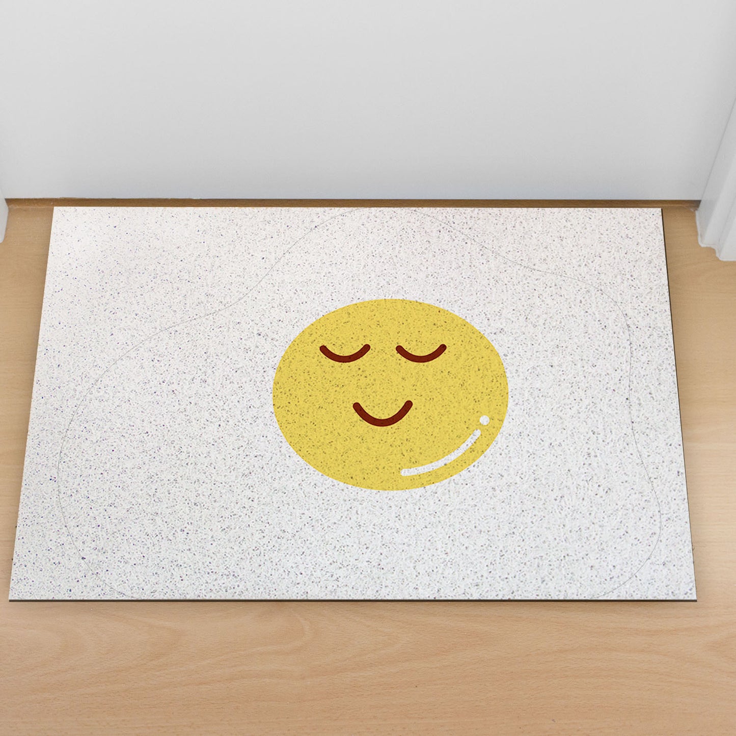 Feblilac Cute Egg Yellow PVC Coil Door Mat