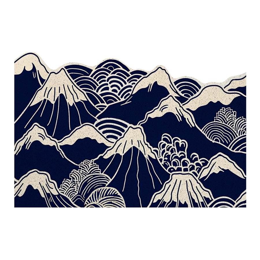 Feblilac Blue Simple Japanese Mountain PVC Coil Door Mat - view 3