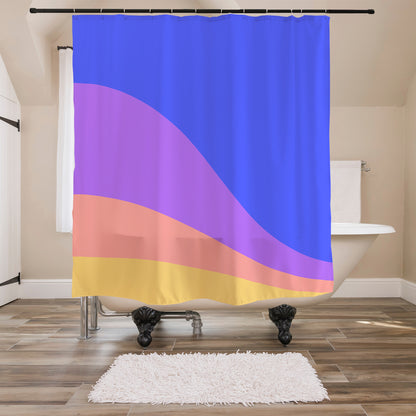 Feblilac Blue Purple Mountain Shower Curtain