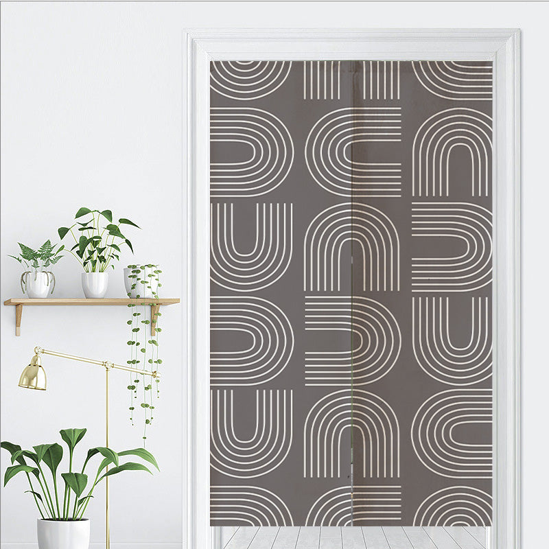 Feblilac Grey U Shaped Pattern Door Curtain