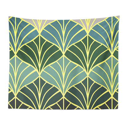 Feblilac Golden Green Ginkgo Leaves Coast Tapestry