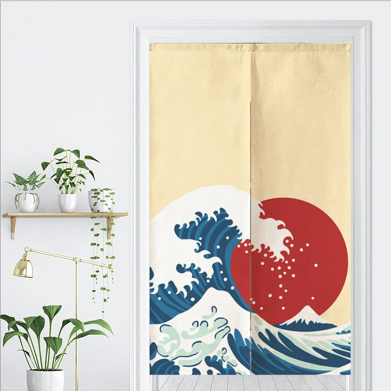 Feblilac Ukiyoe Waves Sunset Door Curtain @Frank’s design - view 3