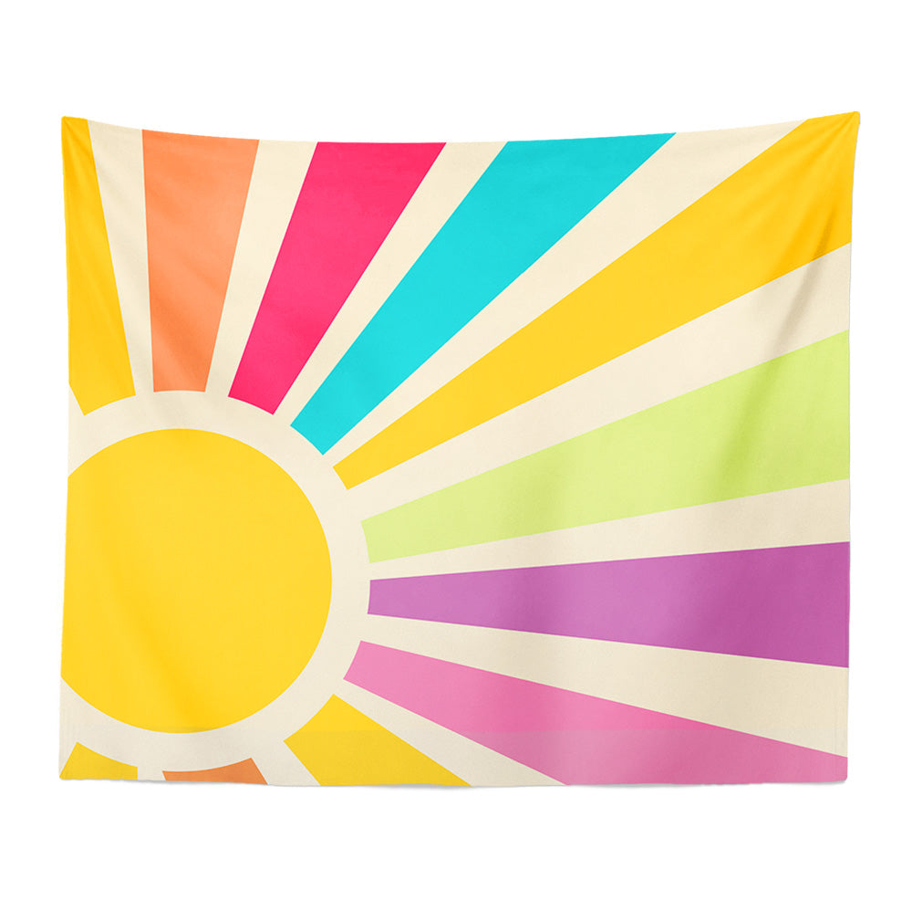 Feblilac Rainbow Sun Rays Tapestry