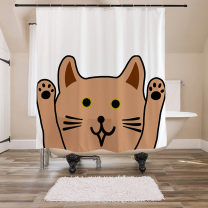 Feblilac Surrender Cute Cat Shower Curtain