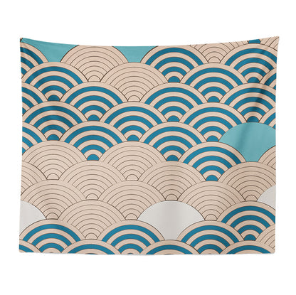 Feblilac Yellow and Blue Waves Tapestry