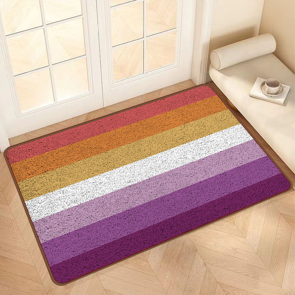 Feblilac Purple and Red LGBT Flag Nylon Door Mat