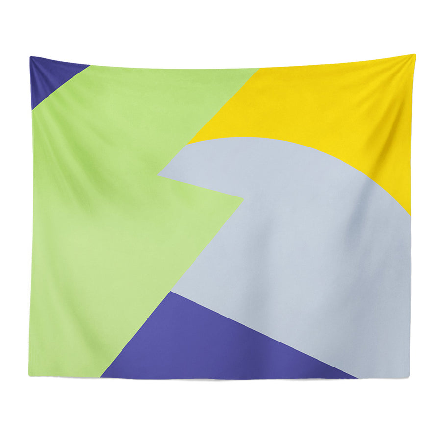 Feblilac Green Blue Yellow Gray Pattern Tapestry - view 3