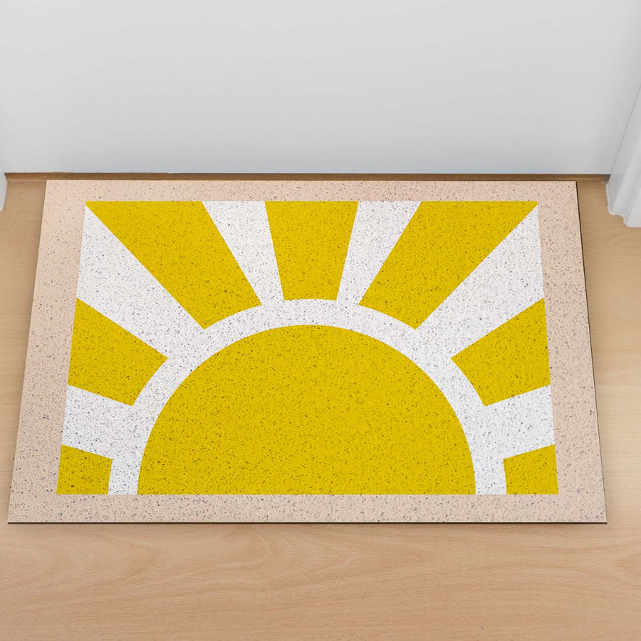 Feblilac Yellow Sun Pink Border PVC Coil Door Mat - view 3