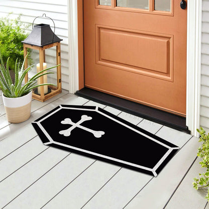 Feblilac Halloween Coffin PVC Coil Door Mat