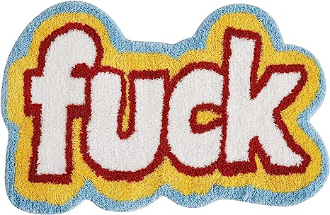 Feblilac Swear Words Fuck Funky Tufted Bath Mat