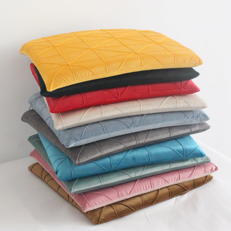 Feblilac Geometric Line Solid Plush Memory Foam Cushion Seat Pads - view 3