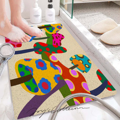 Feblilac Color Mushroom PVC Coil Bathtub Mat and Shower Mat