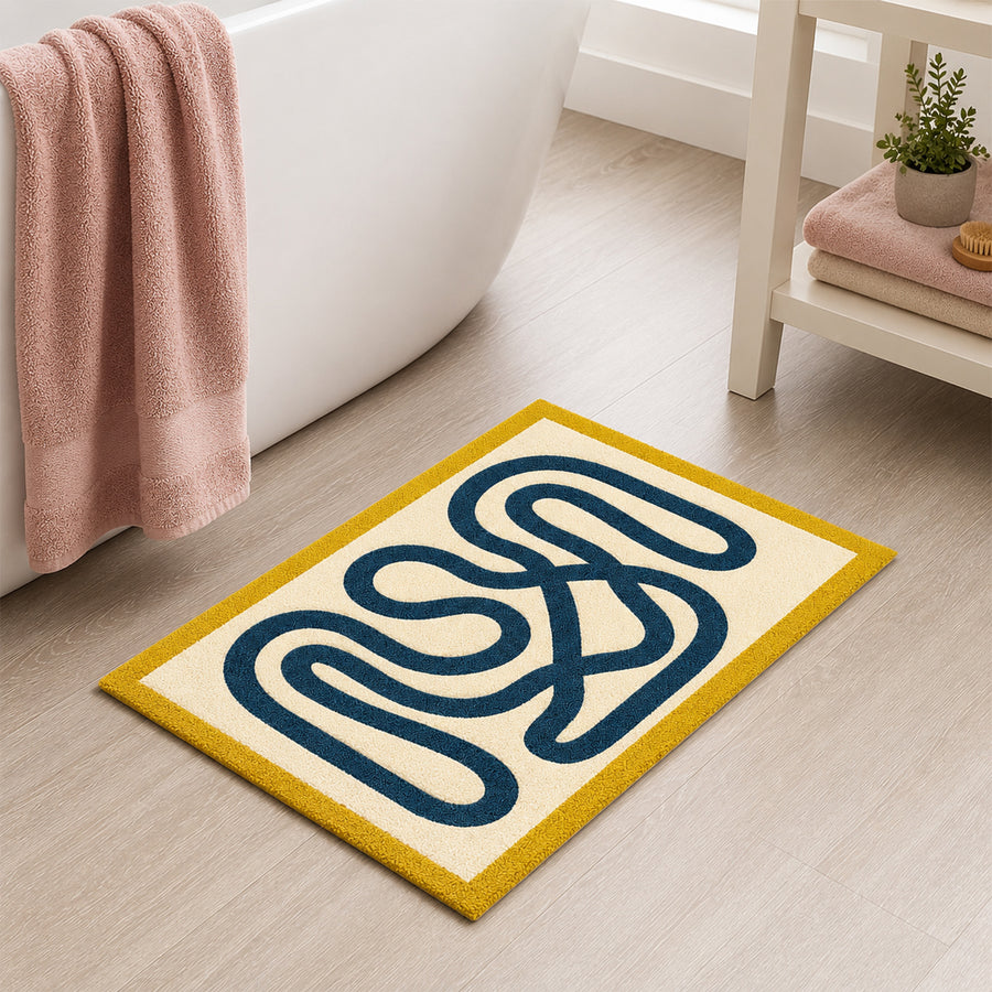 Feblilac Abstract Line Tufted Bath Mat - view 3