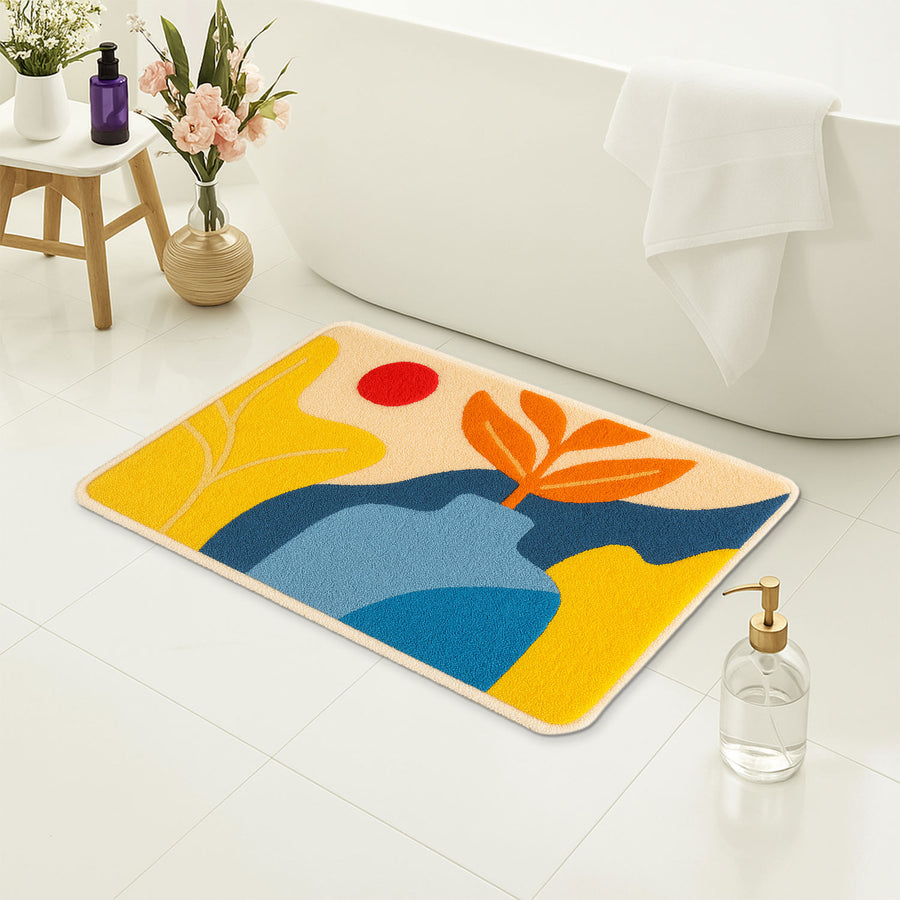 Feblilac Abstract Flower Pot Bath Mat - view 4