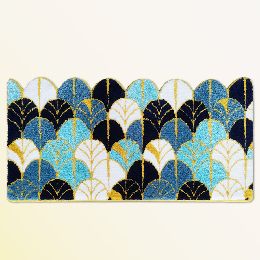 Blue Wave Bath Mat, Non-Slip Bathroom Rug, Long Runner Rug - view 3
